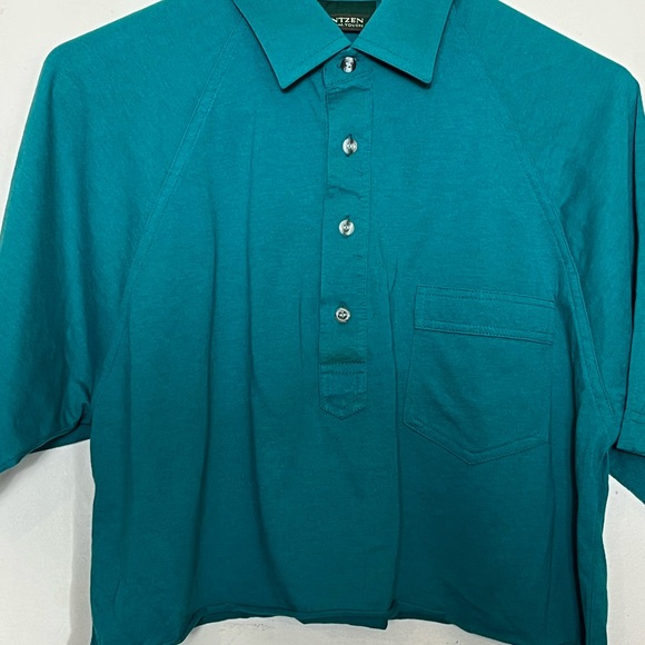 Teal Polo Collar Crop Top - Picture 4 of 8